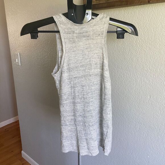 Brochu Walker Enzo 100% Linen Twist Tank Top Sleeveless Neutral Gray Summer XS - Picture 4 of 6